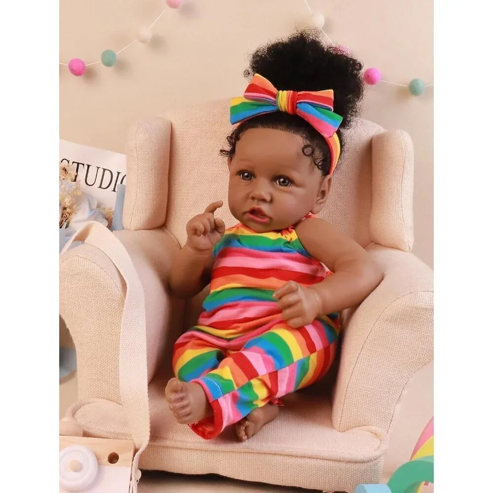 🆕22.8 Inch Reborn Doll with Soft Body African American Charlotte Girl Doll